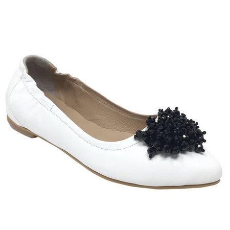 Flats | Shop Women's Black & White Slipon Flats at Fashiontage | 726-173#3