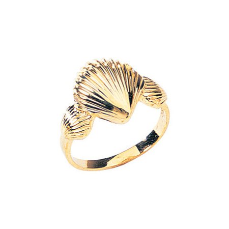 14K Yellow Gold Shell Ring Shell Ring Gold Ring Shell | Etsy