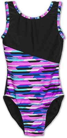 Amazon.com : Leap Gear Gymnastics Leotard-Made in USA-Switch/Stripes Easy-Care-C Medium : Clothing