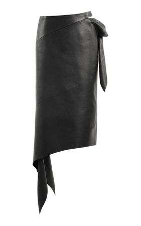 Knot Slash Leather Lambskin Midi Skirt By Courrèges | Moda Operandi