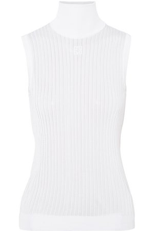 Givenchy | Embroidered ribbed knitted turtleneck top | NET-A-PORTER.COM