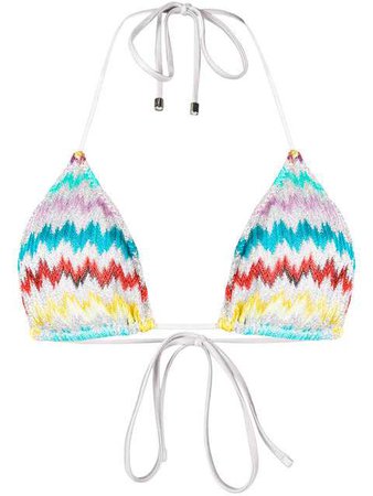 Missoni Mare Striped Triangle Bikini Top $188 - Buy Online SS18 - Quick Shipping, Price