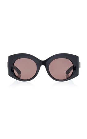 Oversized Round-Frame Nylon Sunglasses By Balenciaga | Moda Operandi