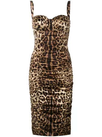 Dolce & Gabbana leopard print midi dress £1,850 - Fast Global Shipping, Free Returns