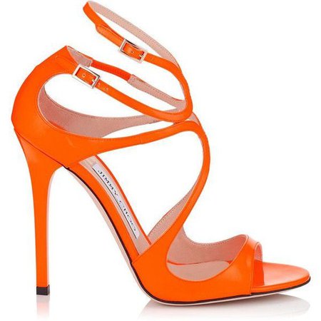 Orange Strappy Sandal Heels