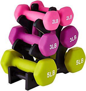 Amazon.com : AmazonBasics 1 Pound Neoprene Dumbbells Weights - Set of 2, Red : Sports & Outdoors