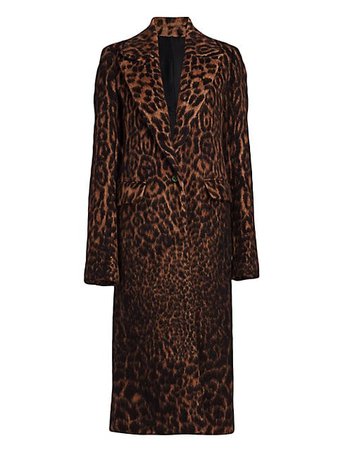Marina Moscone Leopard-Print Tuxedo Coat | SaksFifthAvenue