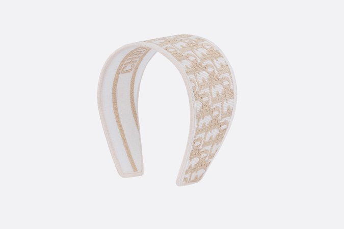 D-Oblique Headband Gold-Tone Cotton Blend | DIOR