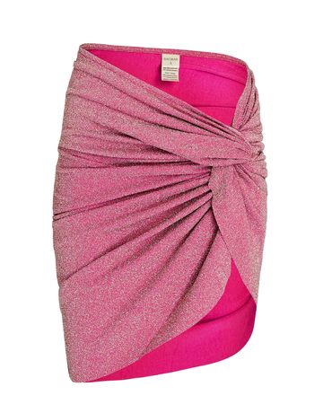 Baobab Mia Lurex Mini Pareo Skirt in pink | INTERMIX®