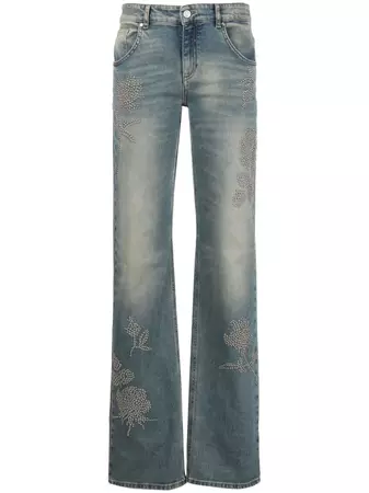 Blumarine stud-embellished wide-leg Jeans - Farfetch