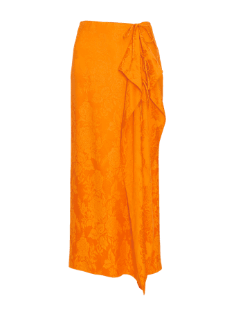 The Attico - Gia orange long skirt
