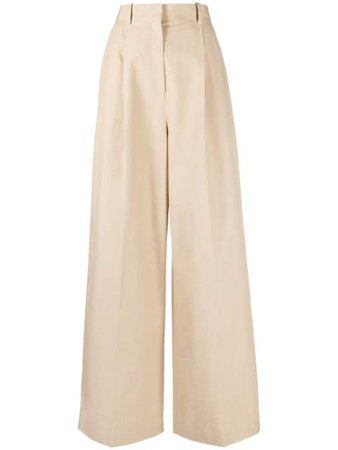 Shop LOEWE high-waisted wide-leg trousers with Express Delivery - Farfetch
