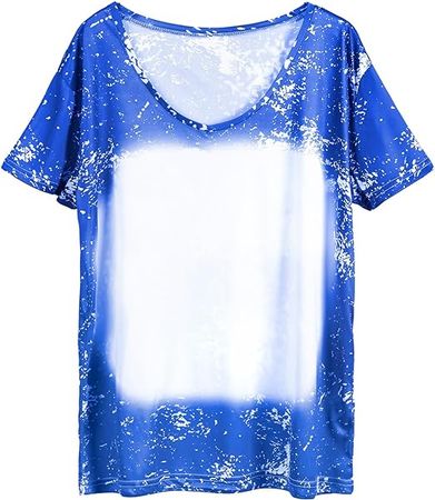 Glitopper Sublimation Blank Shirts Polyester Sublimation T Shirts for Women V Neck Shirts for Women at Amazon Women’s Clothing store