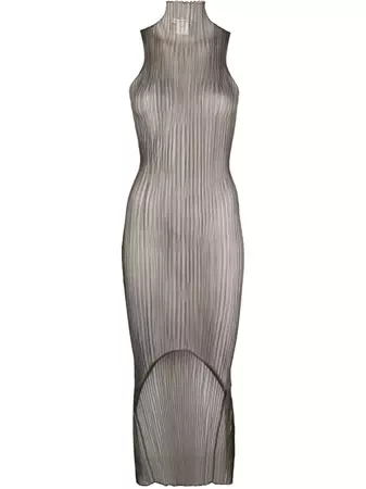 AISLING CAMPS high-neck Ribbed Midi Dress - Farfetch