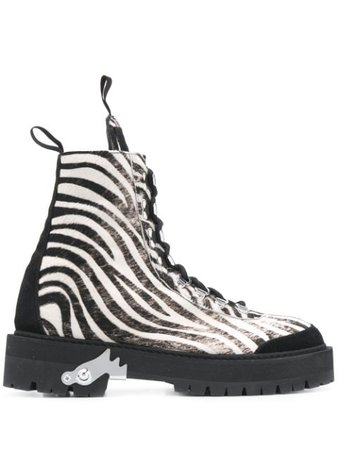 Off-White Zebra Print Ankle Boots Ss20 | Farfetch.Com
