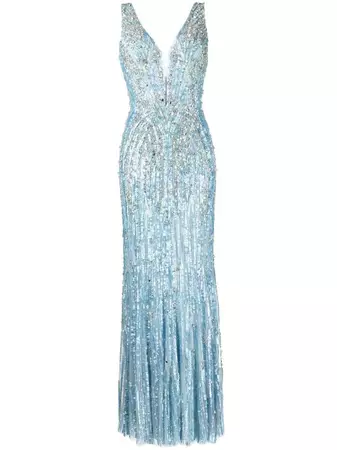 Jenny Packham Raquel crystal-embellished Sleeveless Gown - Farfetch