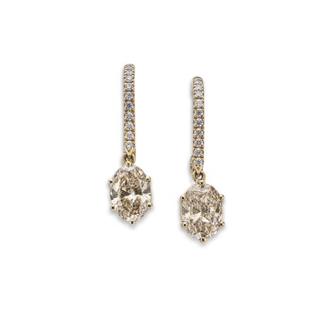 Oval Cut Diamond Drop Earrings - Rose Gold | Hamilton & Inches