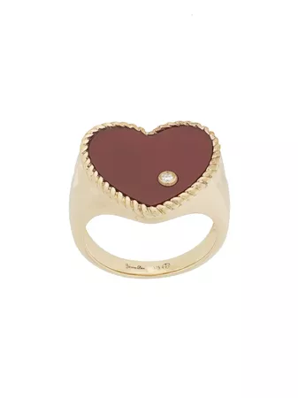 Yvonne Léon 9kt Gold And Diamond Heart Ring - Farfetch