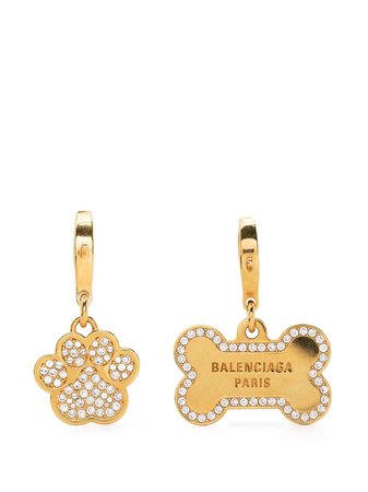 Balenciaga crystal-embellished Puppy Earrings - Farfetch