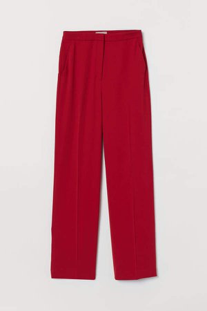 Wide-leg Suit Pants - Red
