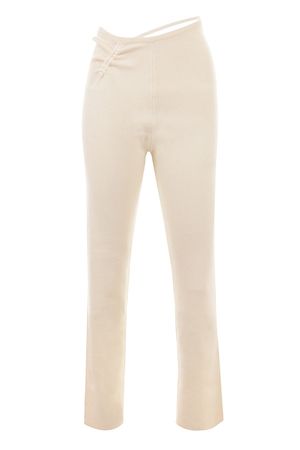 Clothing : Trousers : Mistress Rocks 'Source' Ivory Rib Knit Trousers