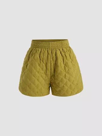 Textured Solid Shorts - Cider