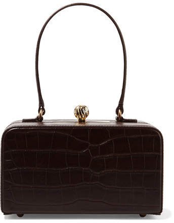 Mehry Mu - Fey In The '50s Croc-effect Leather Tote - Dark brown