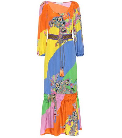 Paisley silk-blend jacquard dress