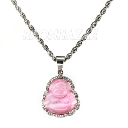 pink Buddha jem necklace