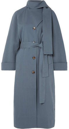 REJINA PYO - Riley Belted Cotton-blend Trench Coat - Blue
