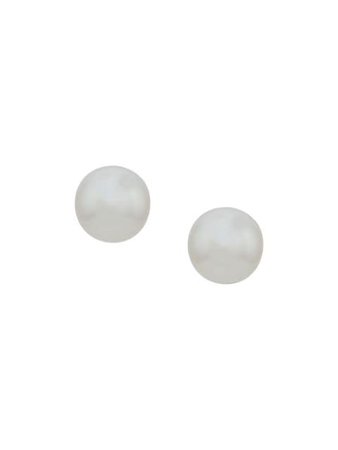 Shop silver & white Shaun Leane Cherry Blossom pearl studs with Express Delivery - Farfetch