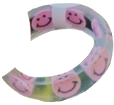 pink smiley face resin ring
