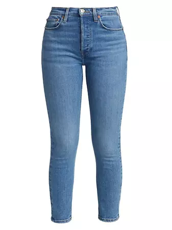 Shop Re/done 90s High-Rise Cropped Jeans | Saks Fifth Avenue