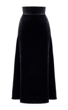 Rasario | Velvet Midi Skirt