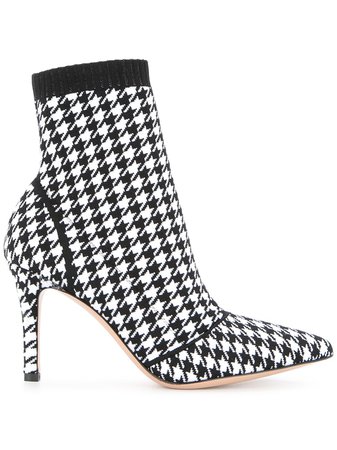Gianvito Rossi Houndstooth Print Sock Boots - Farfetch