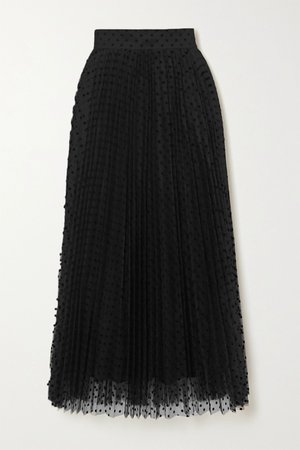 Black Charm pleated polka-dot flocked tulle midi skirt | Zimmermann | NET-A-PORTER