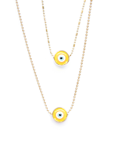 yellow eye necklace