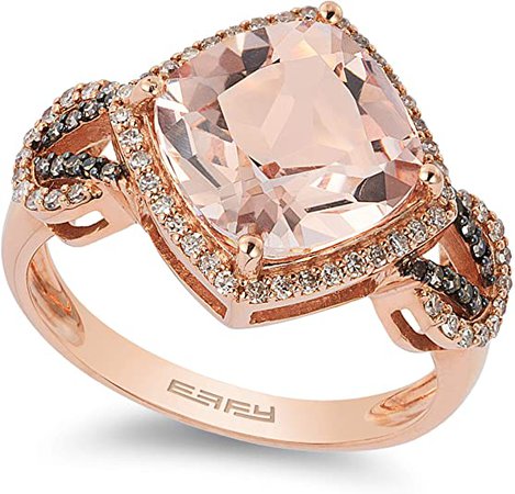 Amazon.com: EFFY 14K ROSE GOLD DIAMOND, BROWN DIAMOND, MORGANITE RING: Jewelry