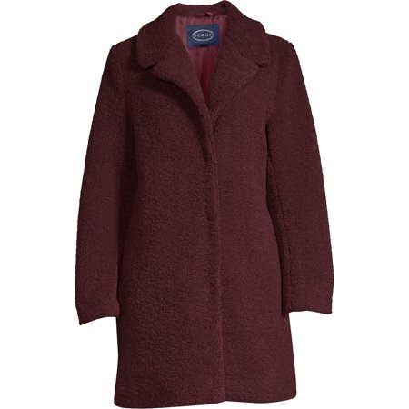 Scoop - Scoop Teddy Faux Fur Overcoat Women's - Walmart.com burgundy