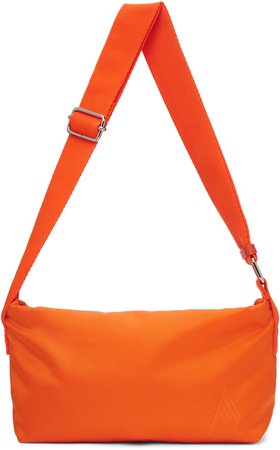 The Attico: Orange Medium Satin Trousse Bag | SSENSE
