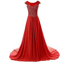 Amazon.com: Prom Dress Long Formal Evening Gowns Lace Bridesmaid Dress Chiffon Prom Dresses Appliques Blush US20W: Clothing