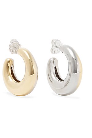 Leigh Miller | Two-Tone Bubble gold-tone and white bronze hoop earrings | NET-A-PORTER.COM