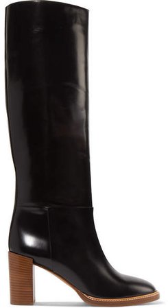 Bocca Leather Knee Boots - Black