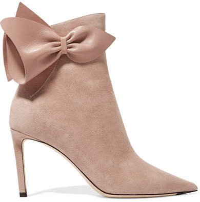 Kassidy 85 Leather-trimmed Suede Ankle Boots - Beige