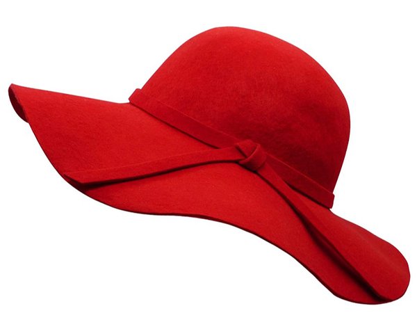 red beach hat