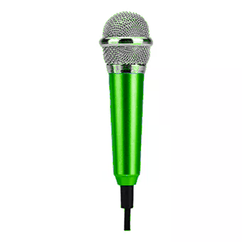 metallic green microphone
