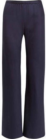 Gala Silk-satin Wide-leg Pants - Navy