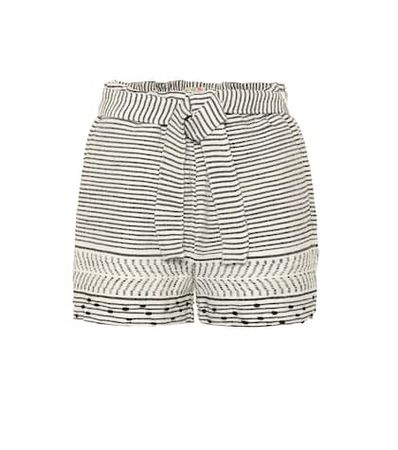 Maya striped cotton-blend shorts