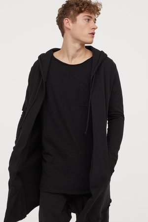 Long Hooded Cardigan - Black - For All | H&M CA