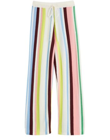 Women's Cashmere Stripe Wide-Leg Pants | CHINTI & PARKER | 24S